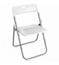 Стул складной  "Golf Lite CF-017", серебристый каркас, пластик, белый, 532896
