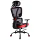 Игровое кресло PREMIUM "Toxin GM-520", синхромеханизм, экокожа/сетка/ткань, черное/красное, 532950. Фото товара с разных ракурсов.