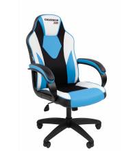 Офисное кресло Chairman Game 17 Россия экокожа черный/голубой/белый